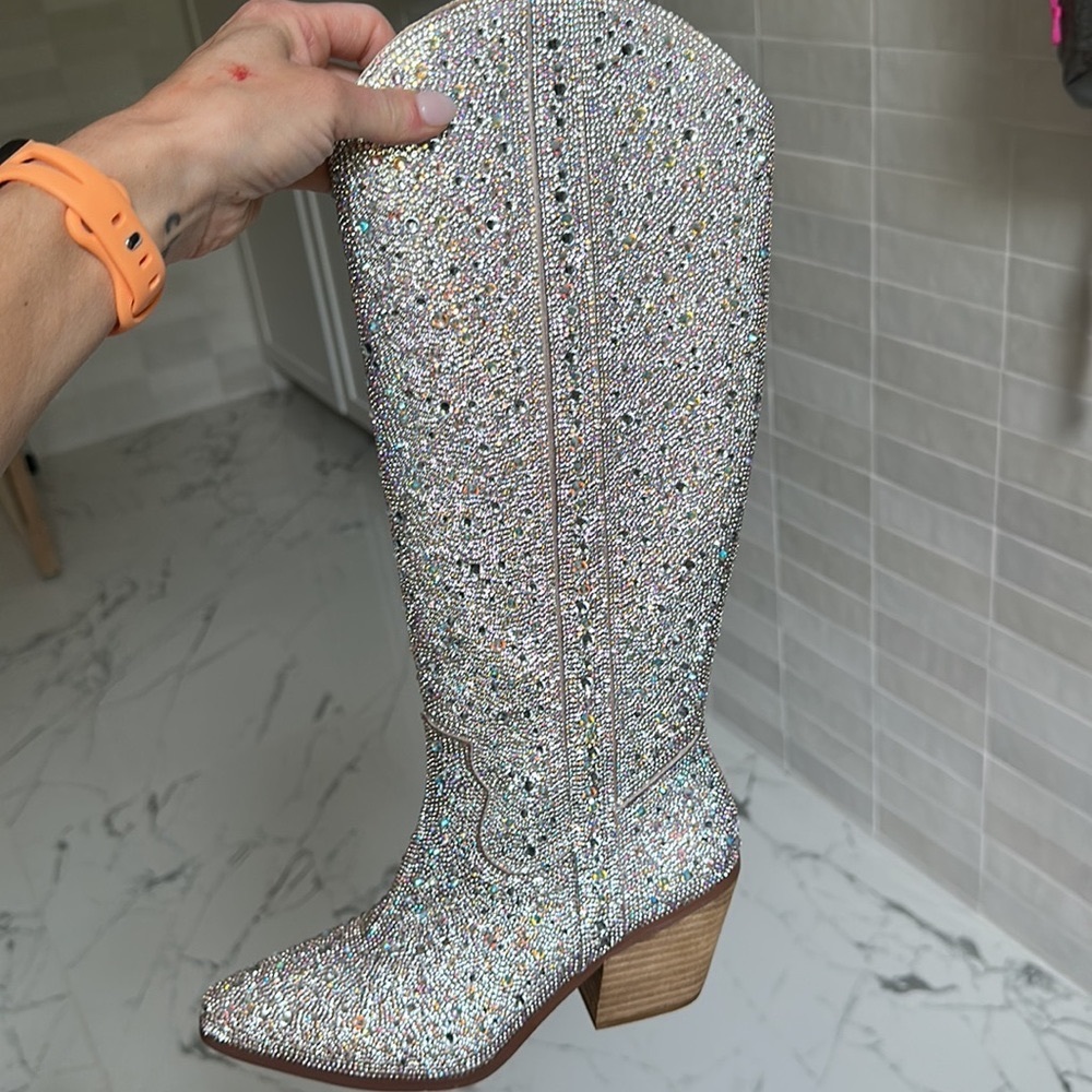 Rhinestoned Cowboy Boots - NEW